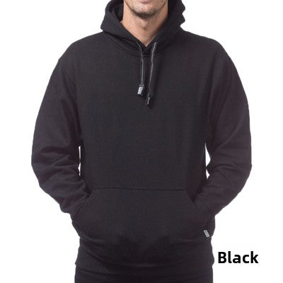 Down-lined hooded sweatshirt