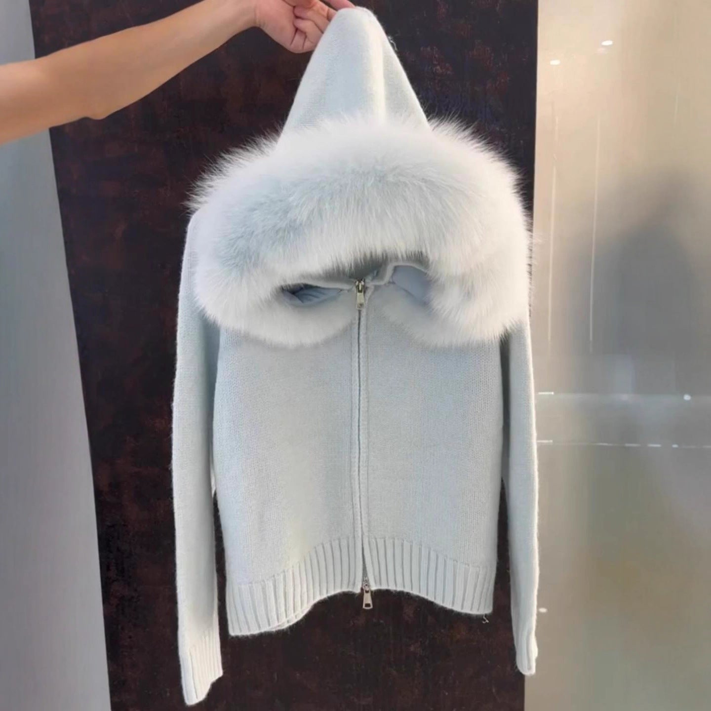 Down-lined hooded zipper pullover jacket