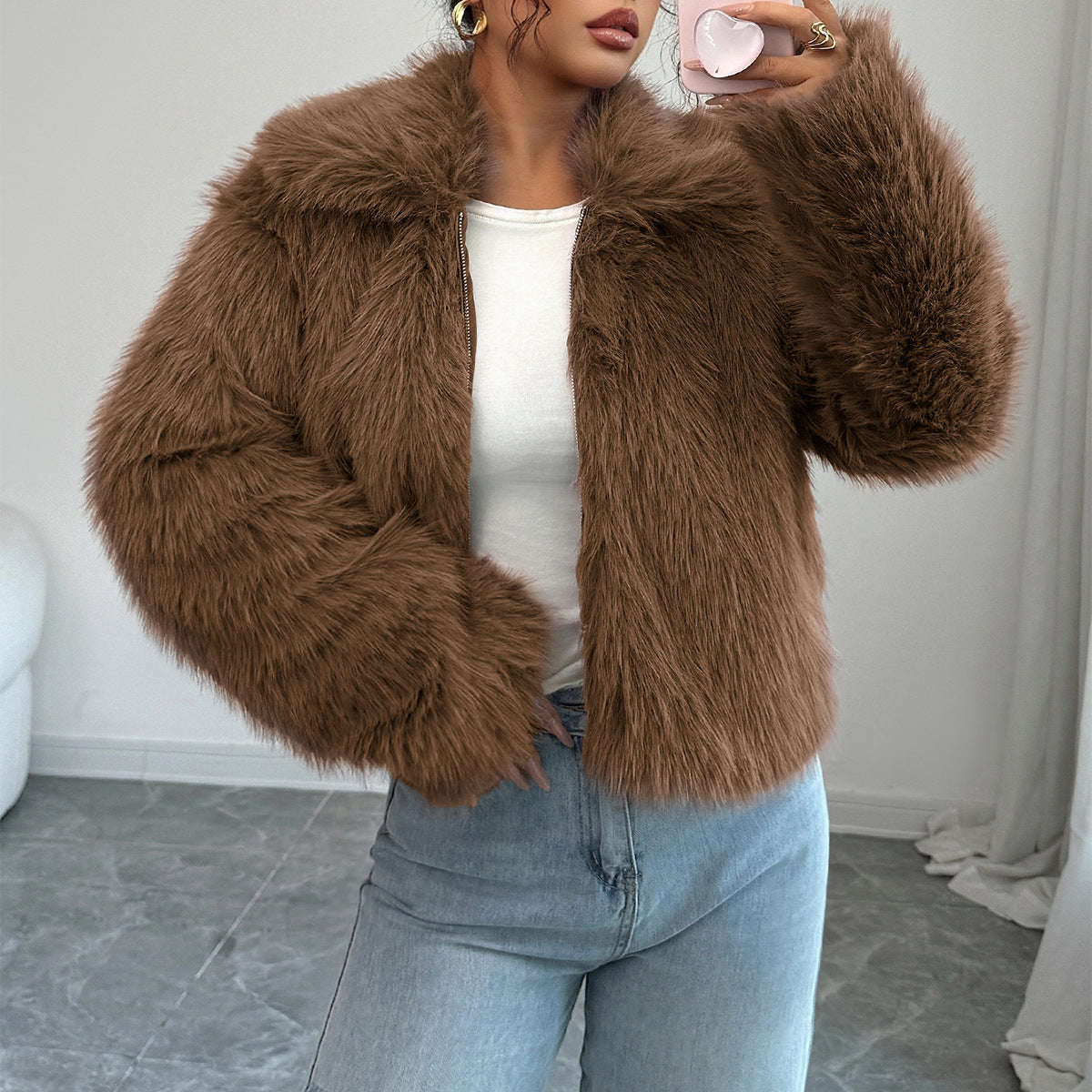 Down long-sleeved coat