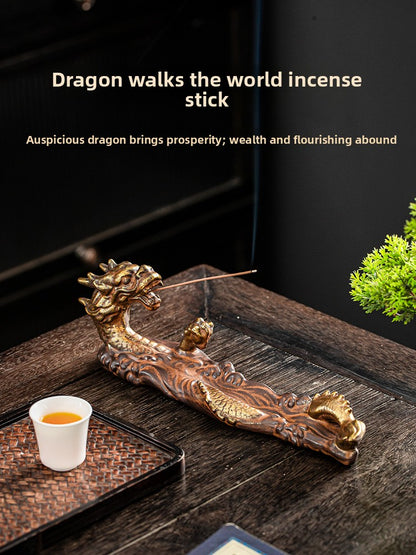 Dragon Design Ceramic Incense Holder