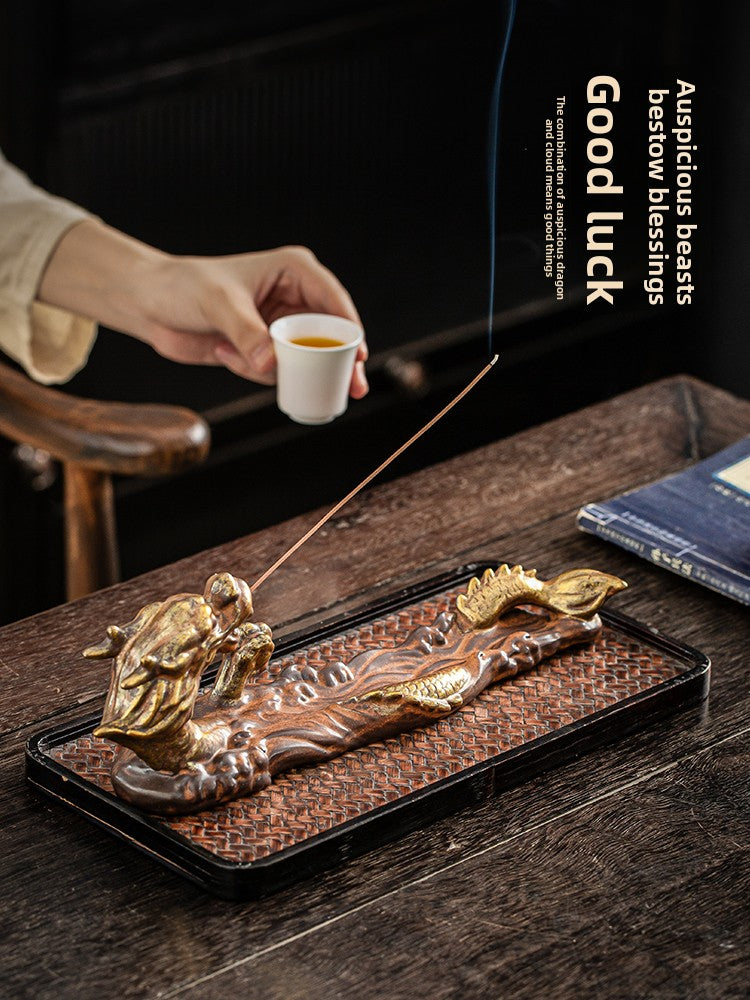 Dragon Design Ceramic Incense Holder