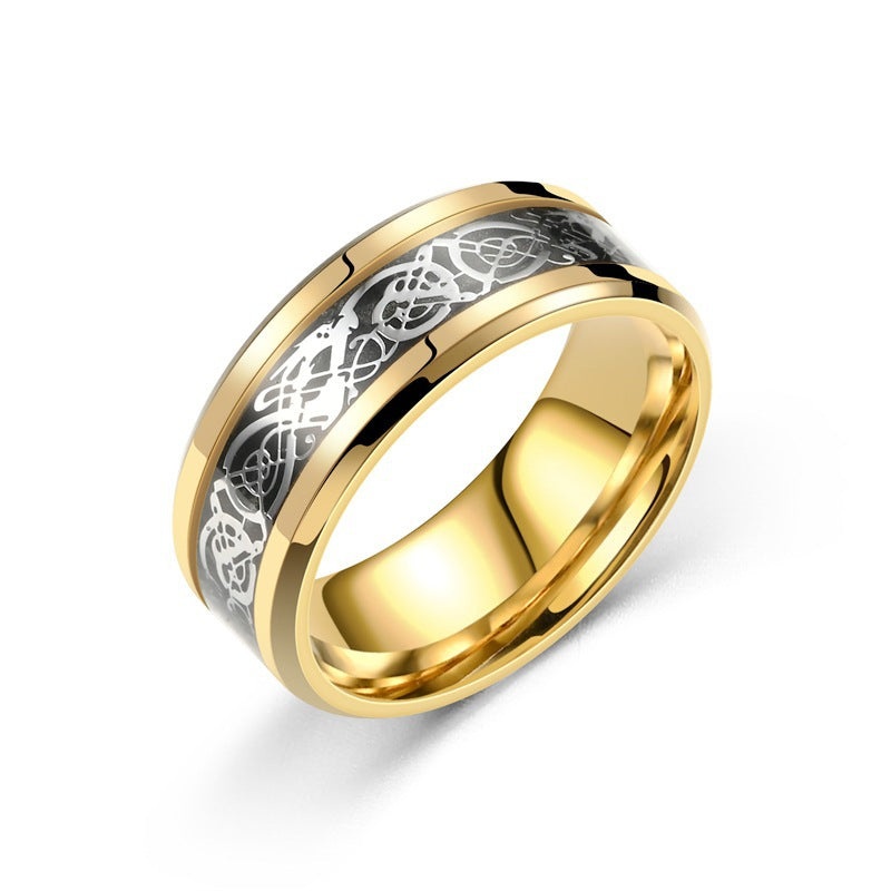 Dragon Pattern Stainless Steel Ring