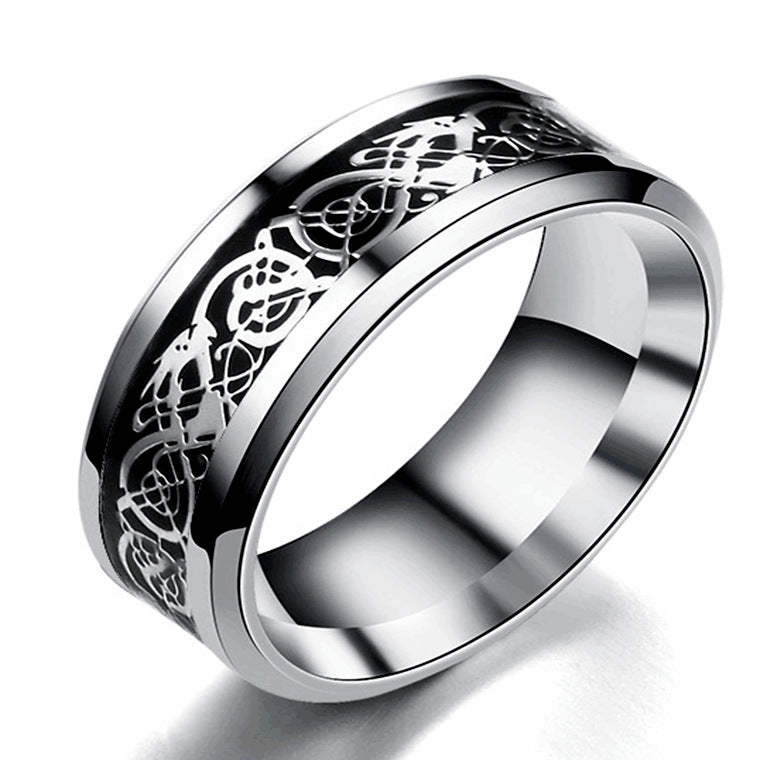 Dragon Pattern Stainless Steel Ring