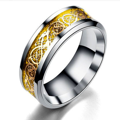 Dragon Pattern Titanium Steel Ring