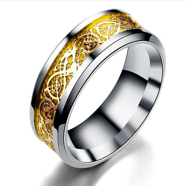 Dragon Pattern Titanium Steel Ring