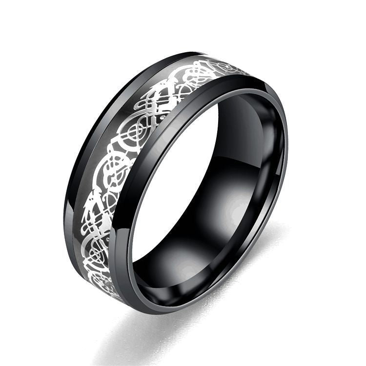 Dragon Pattern Titanium Steel Ring