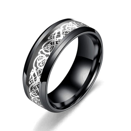 Dragon Pattern Titanium Steel Ring