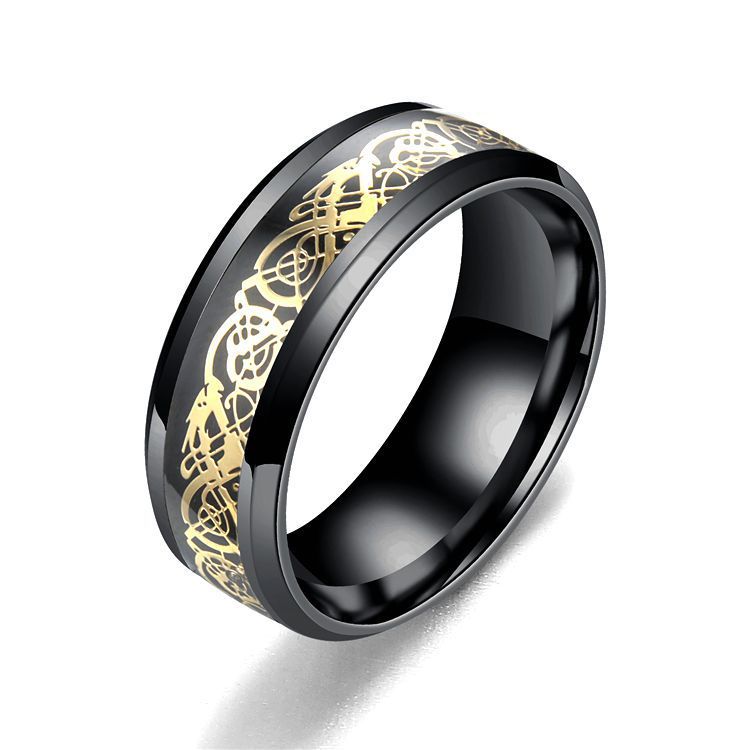 Dragon Pattern Titanium Steel Ring