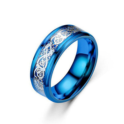 Dragon Pattern Titanium Steel Ring