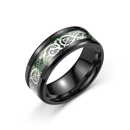 Dragon Pattern Titanium Steel Ring