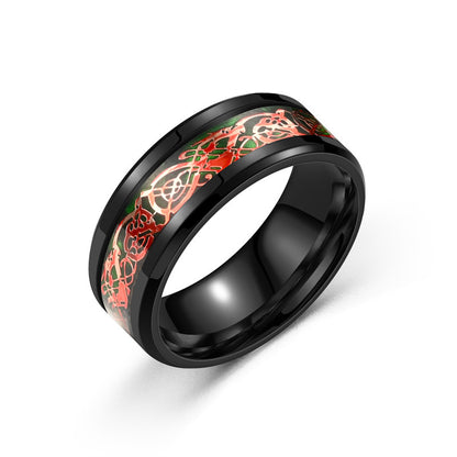 Dragon Pattern Titanium Steel Ring