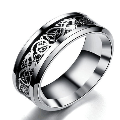 Dragon Pattern Titanium Steel Ring