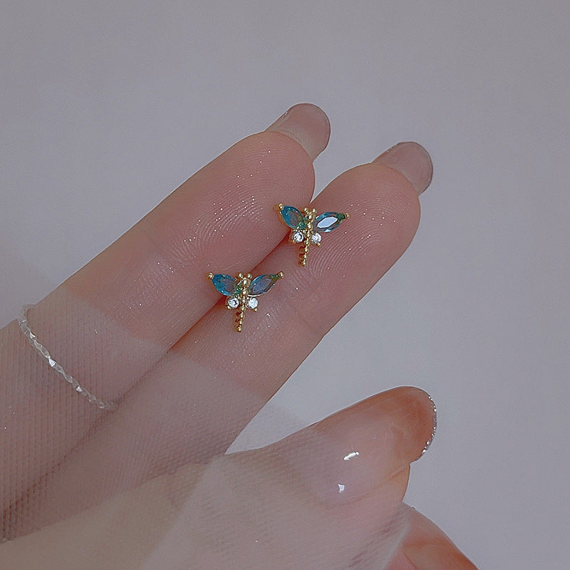 Dragonfly Earrings Gold Plated Geometric Jewelry