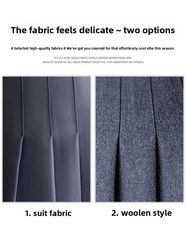 Draped Wool Blend Pleated Ankle Length Skirt