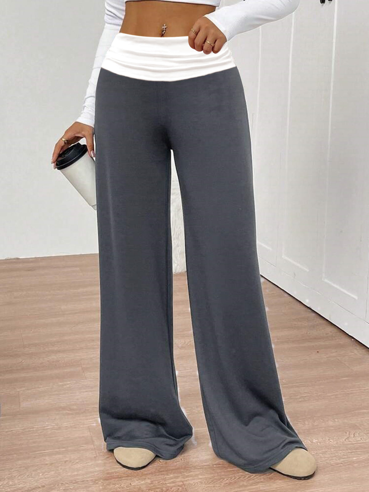 Drapey Wide-Leg Yoga Pants
