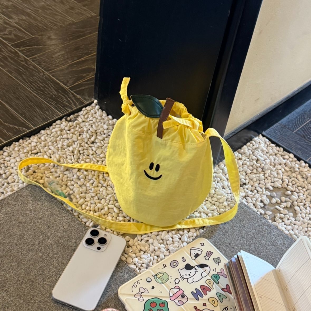 Drawstring Crossbody Bucket Bag