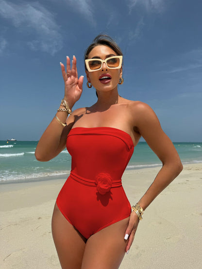 Drawstring One-Piece Swimsuit