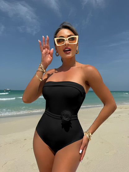 Drawstring One-Piece Swimsuit