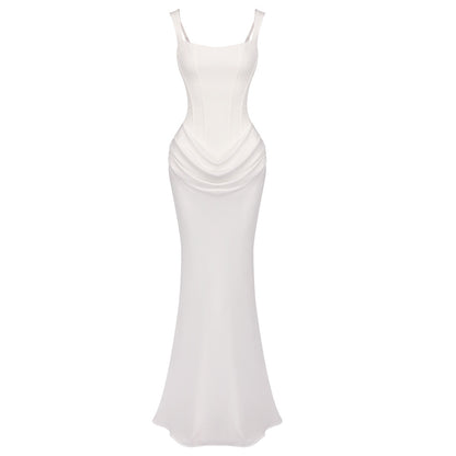 Drawstring Pleated A-Line Dress