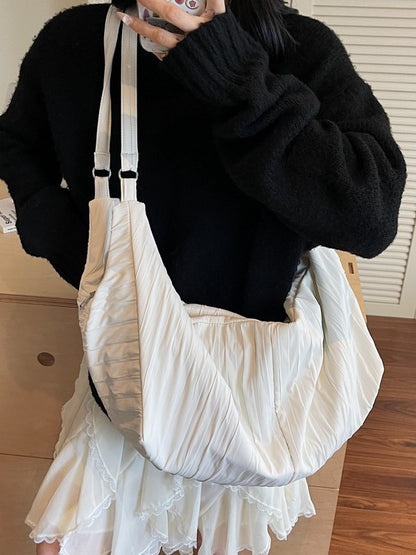 Drawstring Pleated Crossbody Bag