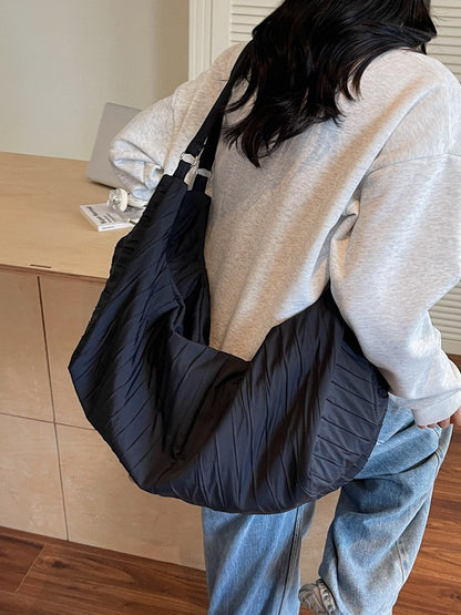 Drawstring Pleated Crossbody Bag