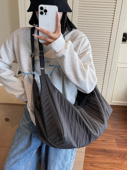 Drawstring Pleated Crossbody Bag