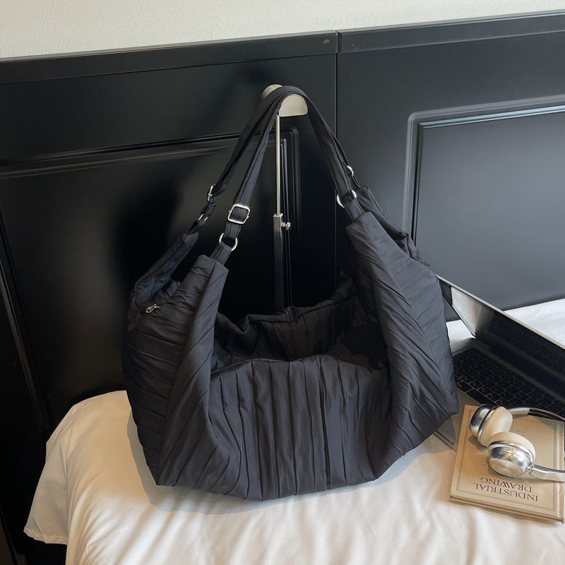 Drawstring Pleated Crossbody Bag