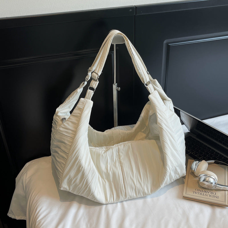 Drawstring Pleated Crossbody Bag