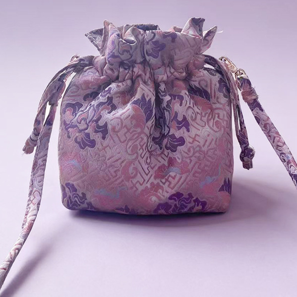 Drawstring Silk Crossbody Bag