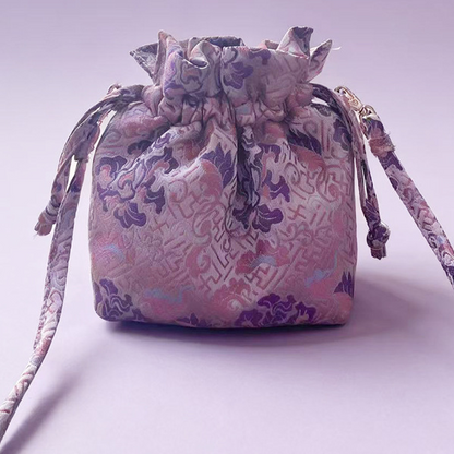 Drawstring Silk Crossbody Bag