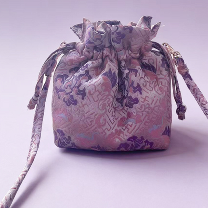 Drawstring Silk Crossbody Bag