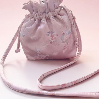 Drawstring Silk Crossbody Bag