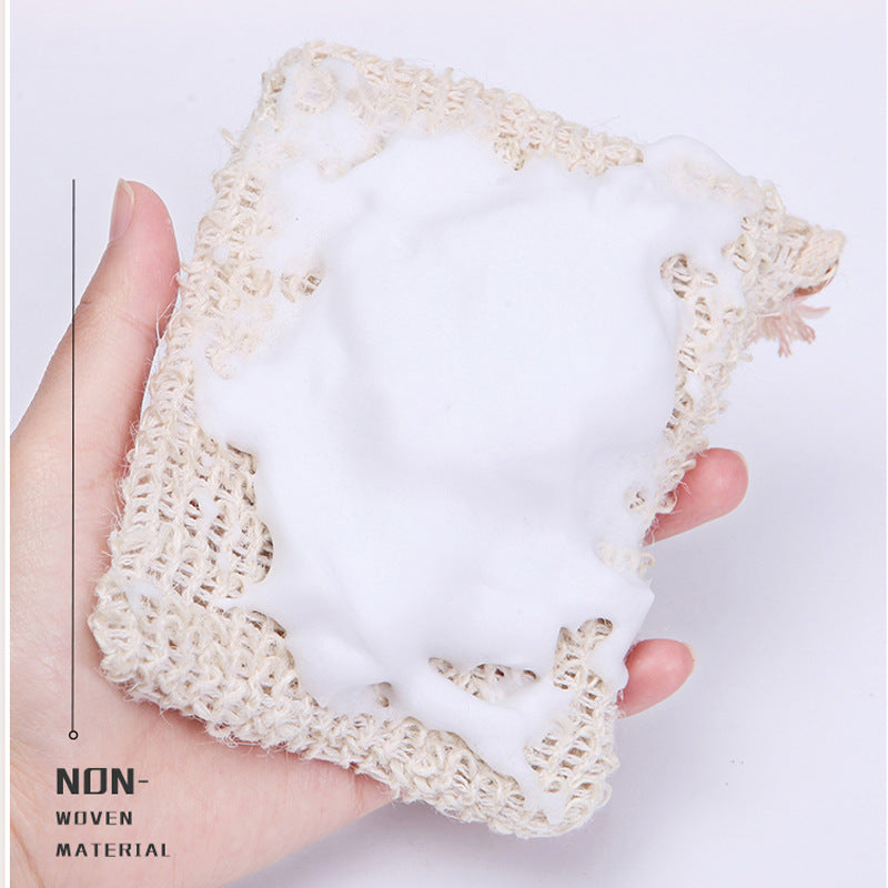 Drawstring Soap Bag Cotton Linen Mesh