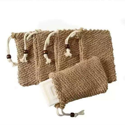 Drawstring Soap Bag Cotton Linen Mesh