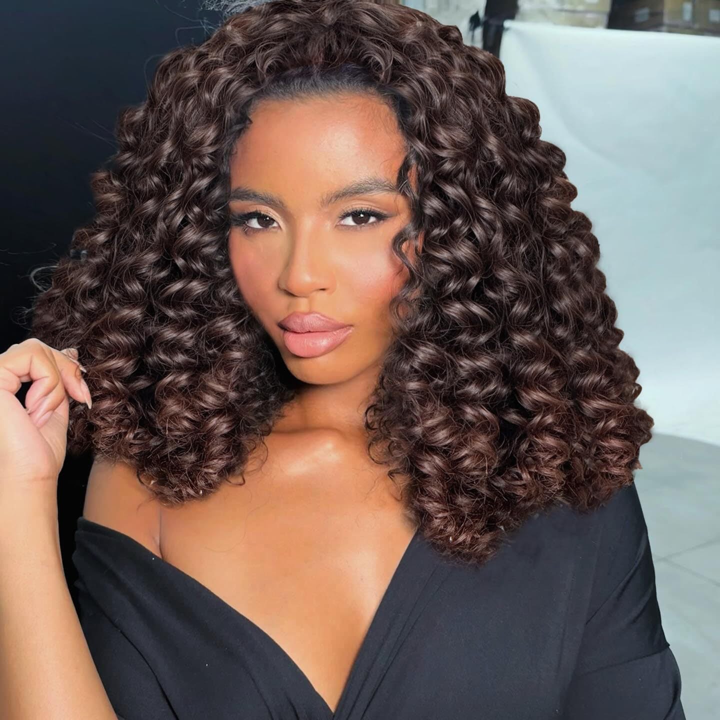 Drawstring Water Ripple Short Wavy Wig