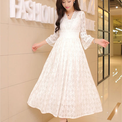 dress Summer New Women's Lace V-neck Dress