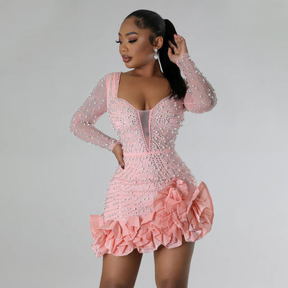 Drilling bubble beads dress