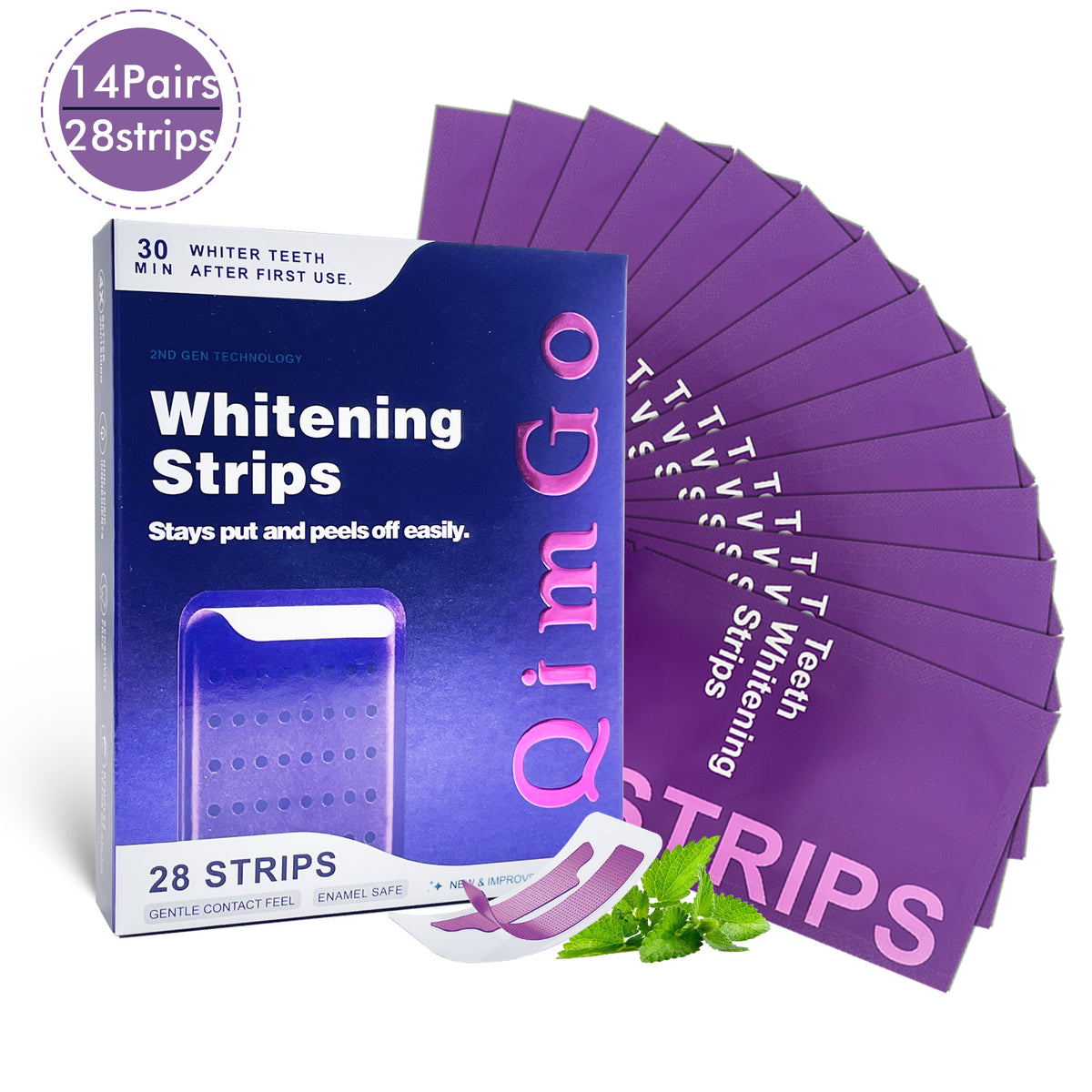 Dry Teeth Whitening Strips Mint Flavor