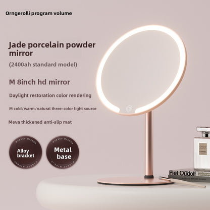 Dual-Axis LED Makeup Mirror with Adjustable Lighting