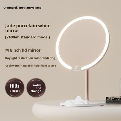 Dual-Axis LED Makeup Mirror with Adjustable Lighting