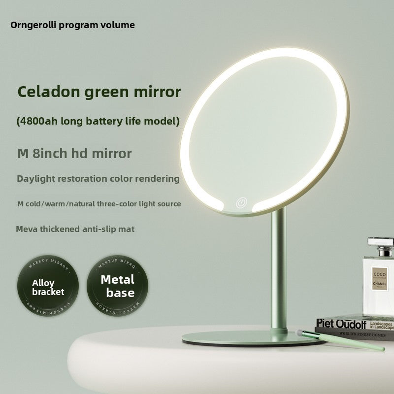 Dual-Axis LED Makeup Mirror with Adjustable Lighting