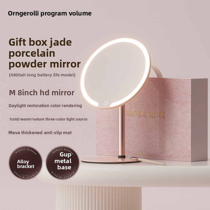 Dual-Axis LED Makeup Mirror with Adjustable Lighting