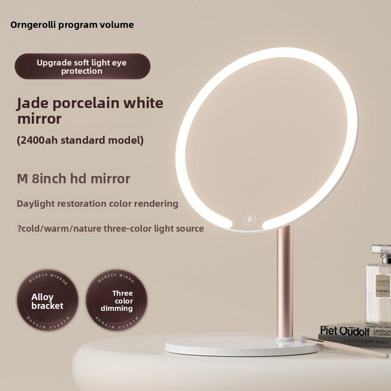 Dual-Axis LED Makeup Mirror with Adjustable Lighting
