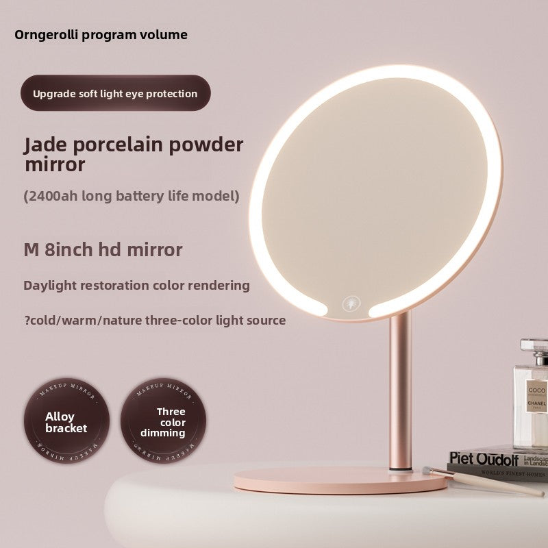 Dual-Axis LED Makeup Mirror with Adjustable Lighting