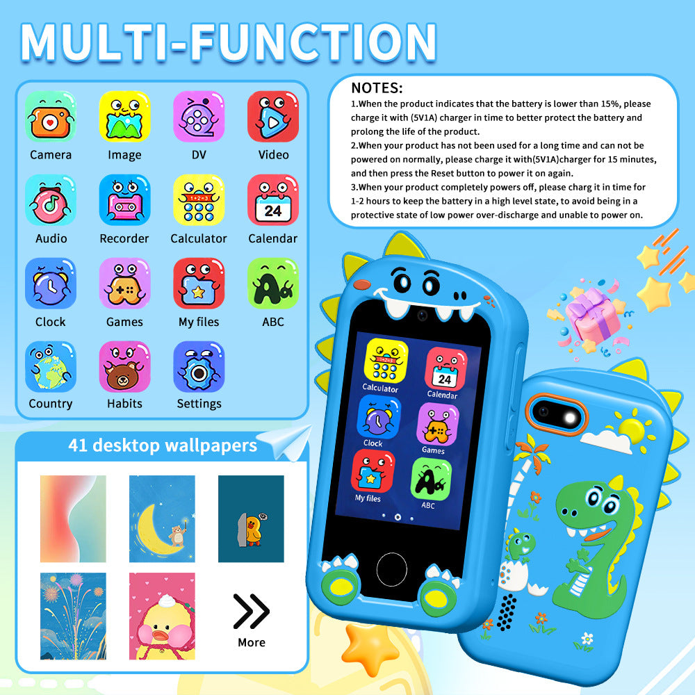 Dual-Camera Touch Screen Kids Educational Toy Phone