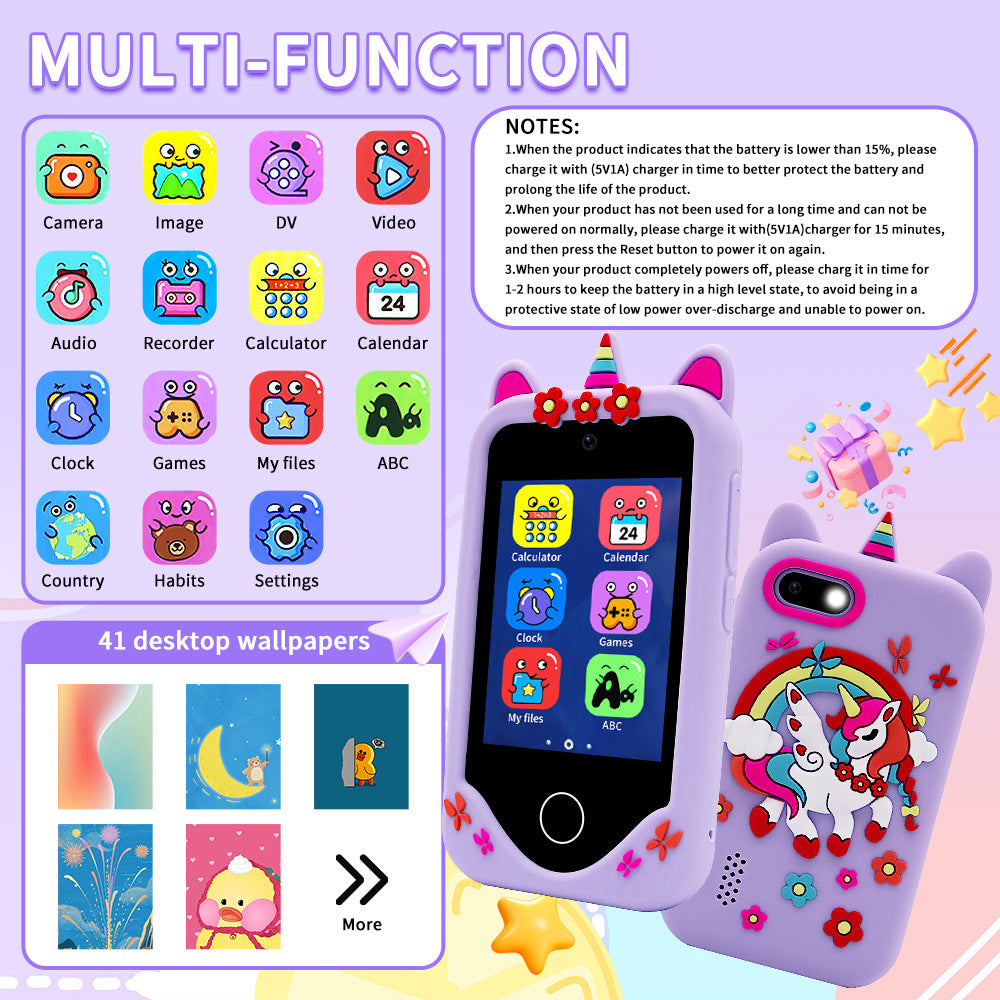 Dual-Camera Touch Screen Kids Educational Toy Phone