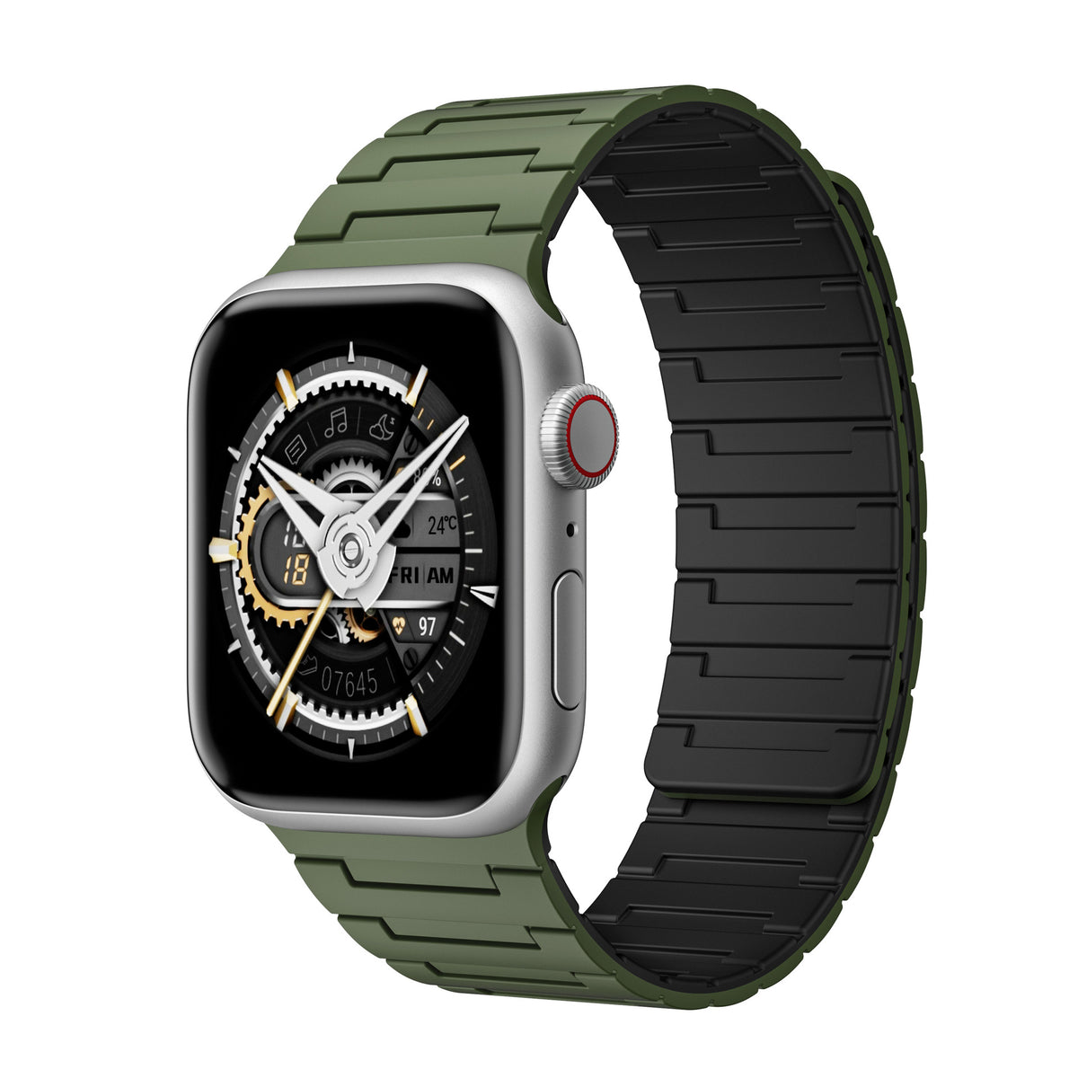 Dual-Color Silicone Watch Strap