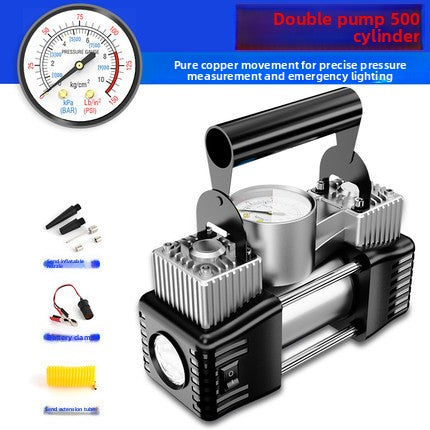 Dual Cylinder Car Air Pump with Digital Display