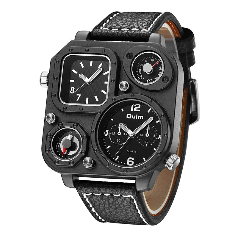 Dual-display dial man's watch