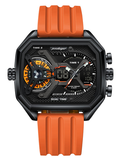 Dual Display Luminous Waterproof Mens Watch